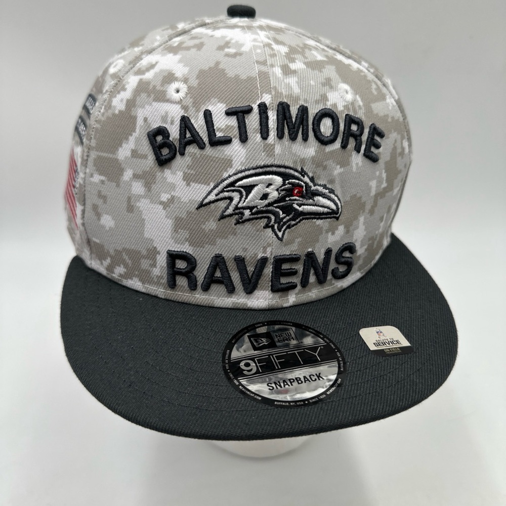 Baltimore Ravens 2024 NFL Salute to Service New Era 9FIFTY Snapback Hat Cap